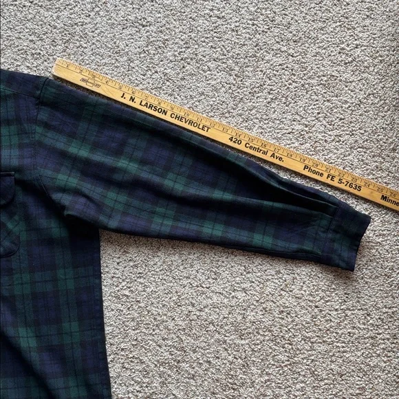 Pendleton Original Board Shirt Authentic Black Watch Tartan Wool Loop Collar XL - Picture 9 of 12
